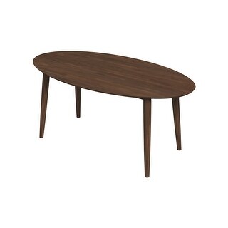 Mid Century Modern Oval Dining Table, Solid Wood Walnut, Compact Size ...