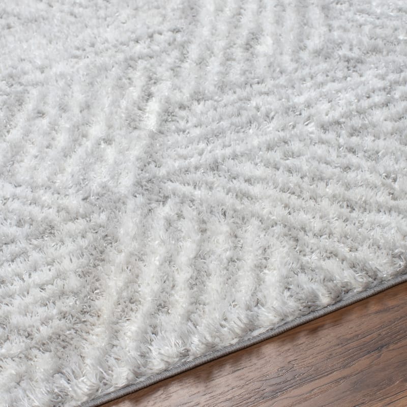 Livabliss Baylis Geometric Stripes Plush Area Rug