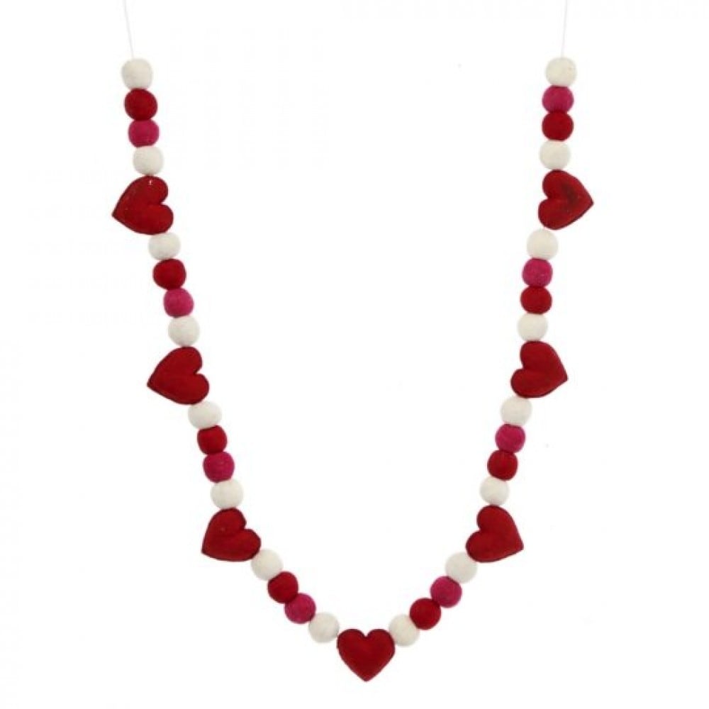 Hearts And Pom Poms Garland