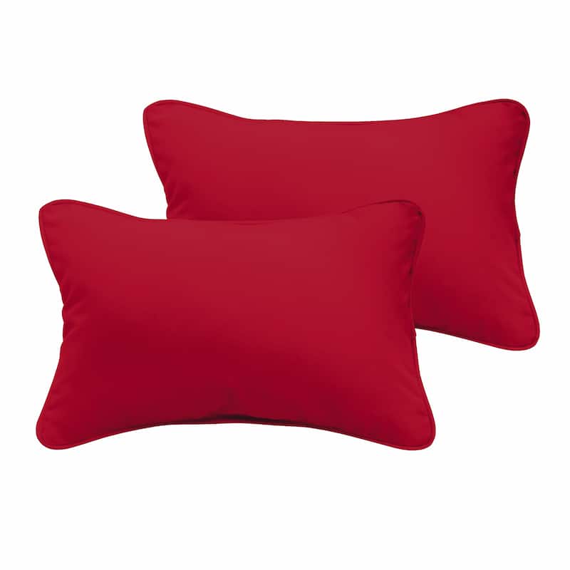 Crimson Red Indoor/ Outdoor Pillow Set, 12 in x 18 in