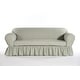 preview thumbnail 2 of 6, Washed cotton Ruffled 2 piece loveseat slipcover