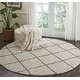 preview thumbnail 47 of 120, Nourison Brisbane Large Diamond Geometric Modern Shag Area Rug 8'2" Round - Cream - Runner/Round