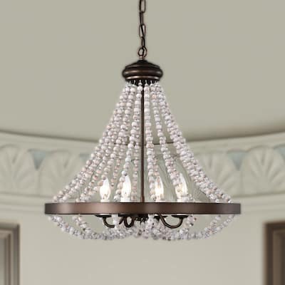 Hana 22 Inch Bohemian Pendant Chandelier 4-Light Candle