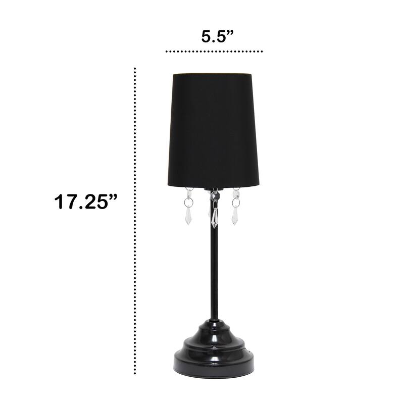 Creekwood Home 17.25" Contemporary Crystal Droplet Table Lamp - 17.25