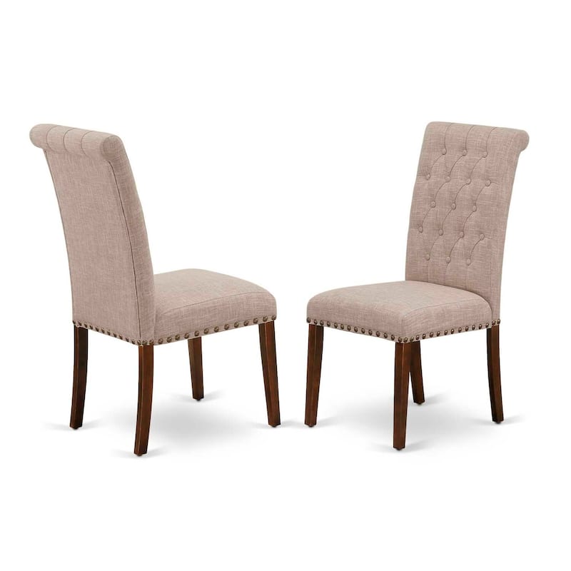 HomeStock 3-Pc Mahogany Finish Solid Wood Top - Round Dining Room Set - Seats 4