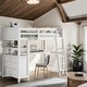 preview thumbnail 17 of 48, Stylish & Simple Twin size Loft Bed with Drawers and Built-in Desk, Wooden Loft Bed with Shelves, Health and Comfort, Espresso White