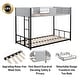 preview thumbnail 14 of 12, Black Twin over Twin Size Metal Bunk Bed with Vent Board