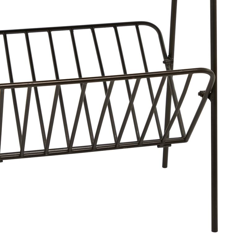 Gold Metal 1 Shelf Accent Table with Mirrored Glass Top