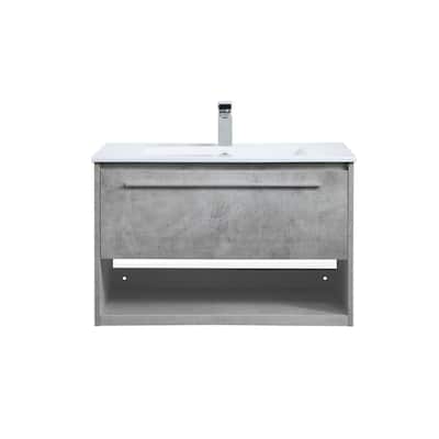 Elegant Lighting VF43030 Kasper 30" Wall Mounted Single Basin Vanity
