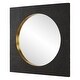 preview thumbnail 4 of 5, Brass Plated Frame Square Wall Mirror - 42" - Black