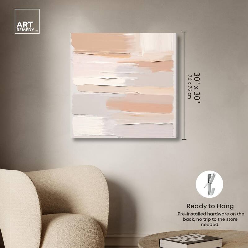 Roseate Cream Tones I Canvas by Art Remedy, Gallery Wrapped