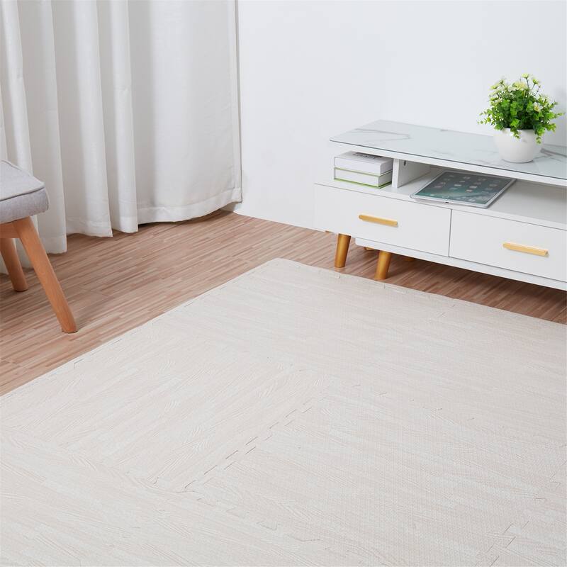 12 Interlocking Floor-Protecting Soft EVA Foam Tiles Mats for Exercise - n/a