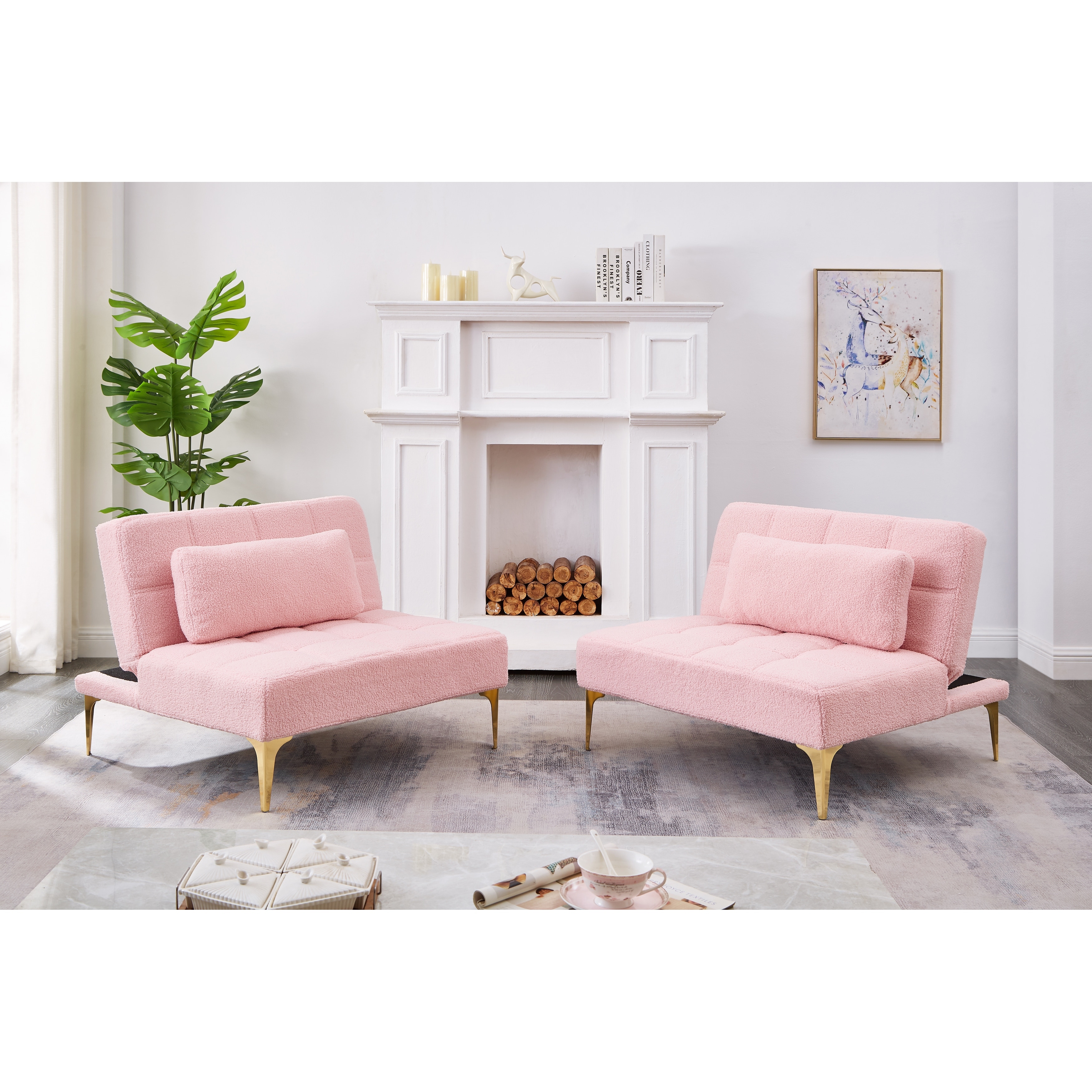 Pink convertible best sale couch