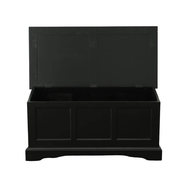 Solid Wooden Storage Chest - 39" - Black