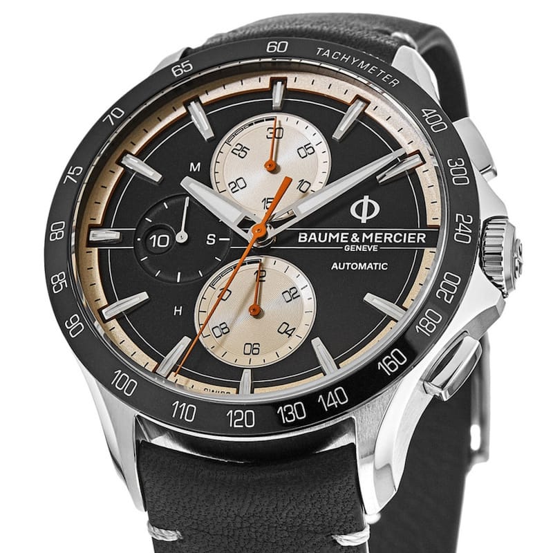 Baume and Mercier Clifton Club Automatic Chronogragh Men's Watch - Black Face, Black Band