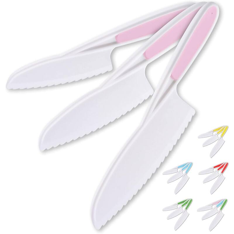 Zulay Kitchen Kids Knife Set for Cooking and Cutting - Pink