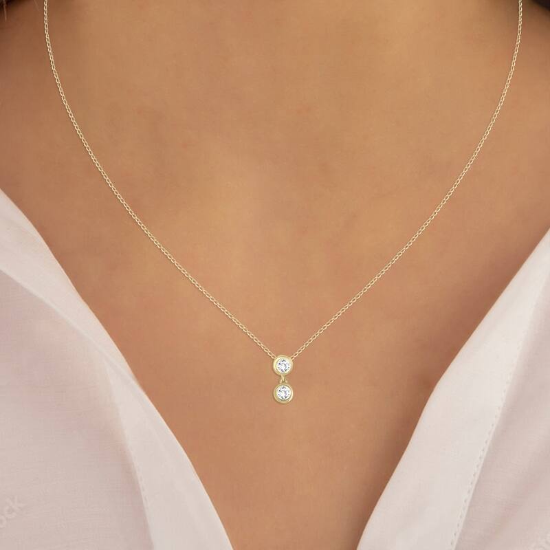 Marquee 1/2 Carat TW Two Stone Diamond Pendant in 14K Yellow Gold