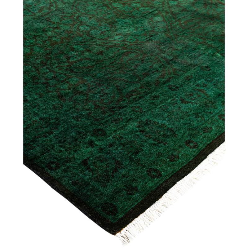 Overdyed One-of-a-Kind Hand-Knotted Area Rug - Green - 4' 1" x 6' 8"