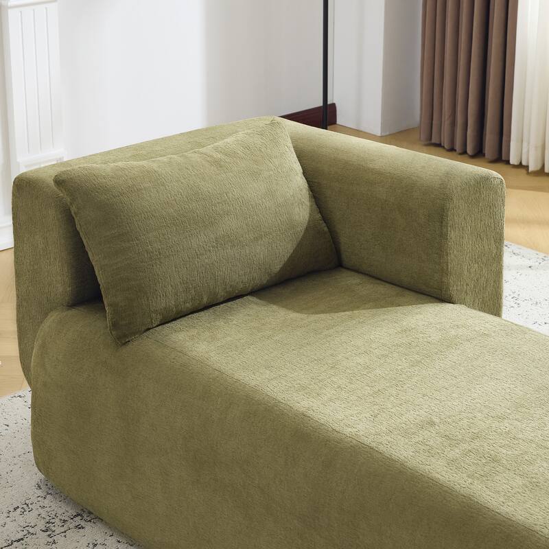 Bezseller Modern Chaise Lounge - Upholstered Sofa with Pillows for Bedroom & Living Room