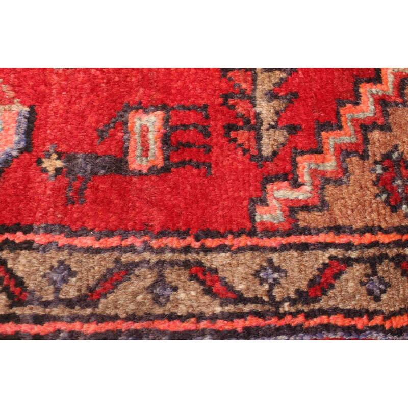 ECARPETGALLERY Hand-knotted Andelz Red Wool Rug - 4'2 x 7'1