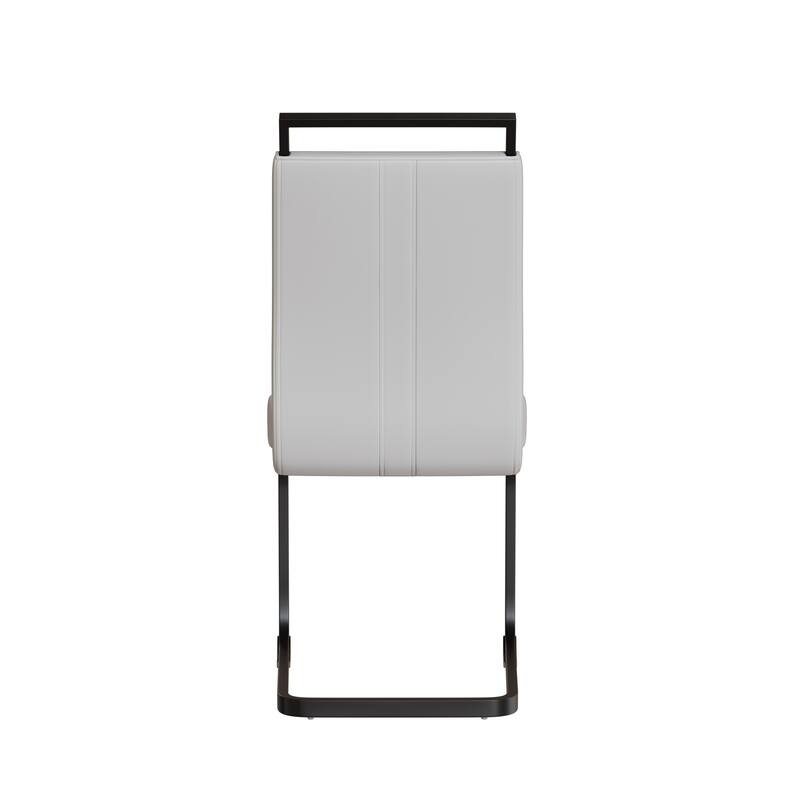 5-Piece Modern Glass Dining Table Set with 4 PU Upholstered Chairs
