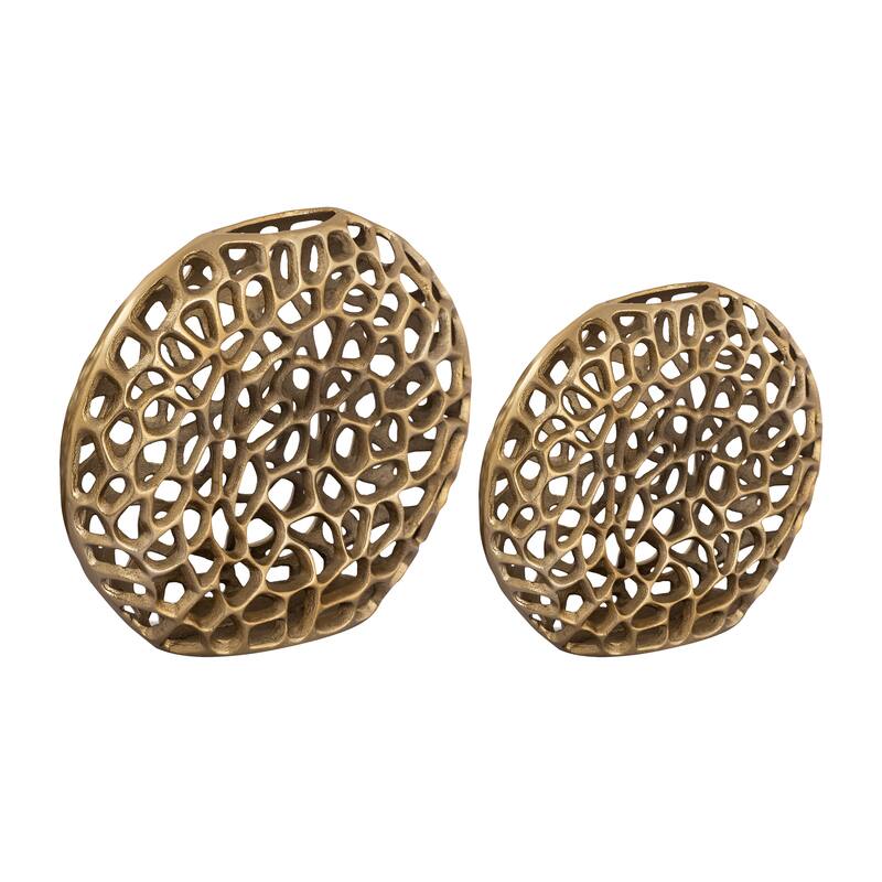 Elk Home Reef Brass Metal Contemporary 11 Inch Wide Vase