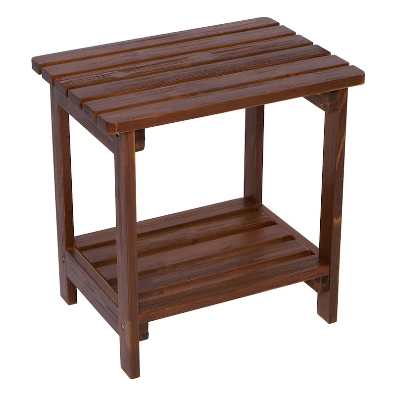 Laguna Adirondack Weather-Resistant 19.75" Wood 2 Tier Side Table by Porch & Den