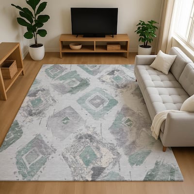 Premium Washable Super Soft Modern Diamonds Mayfield Rug