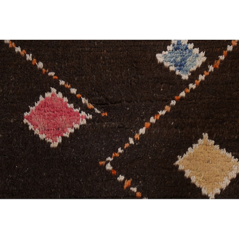 Tribal Oriental Geometric Moroccan Area Rug Hand-knotted Wool Carpet - 6'10" x 10'10"