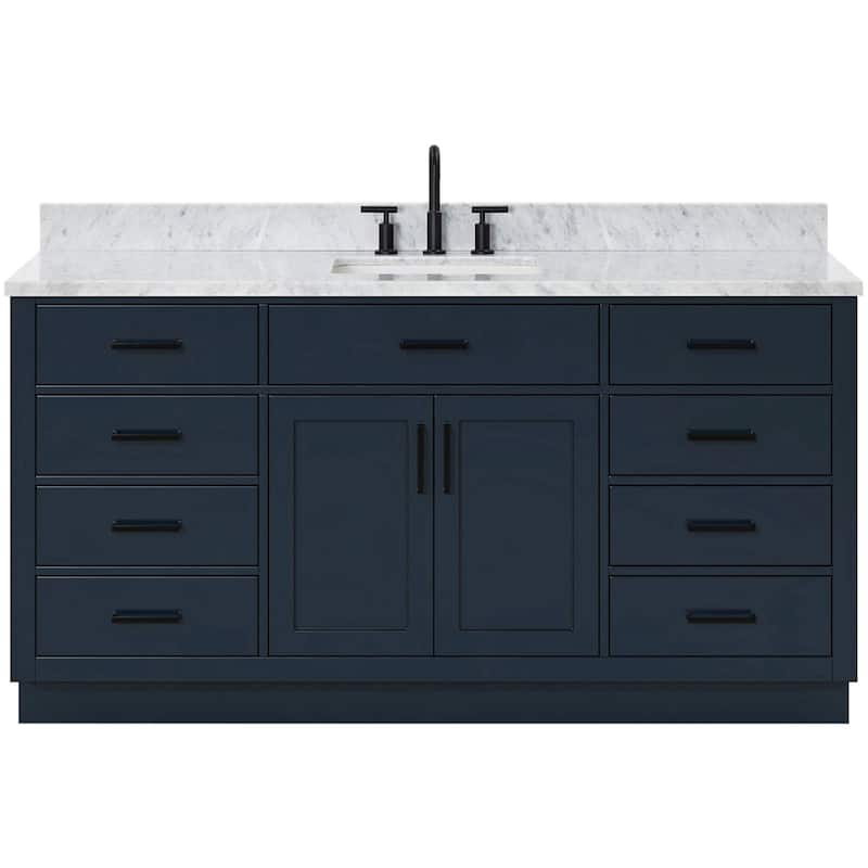 Ariel T067SCW2RVO Hepburn 67" Free Standing Single Rectangular Basin - Midnight Blue - Painted