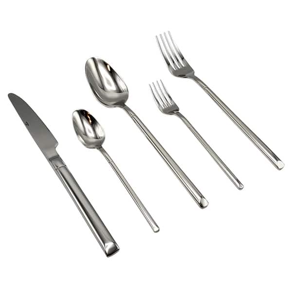 Elyon Fine 20 Piece Reflective Silver Flatware Set Stainless Steel Service For 4