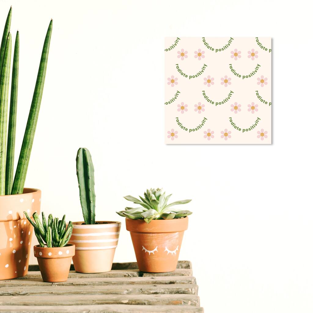 Wynwood Studio Canvas Typography and Quotes Radiate Positivity Smile White Modern & Contemporary Wall Art Canvas Print