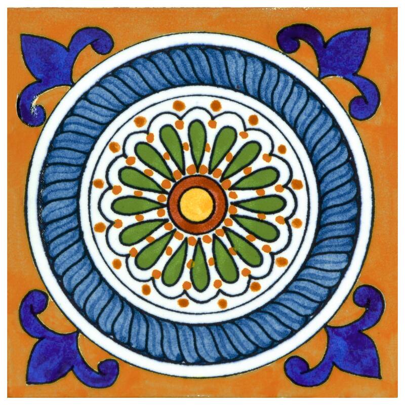 Merola Tile Provincial Deco Cabeca 6" x 6" Porcelain Wall Tile - (1 Tile)