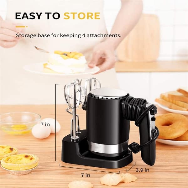 Hand Mixer Powerful 300W Ultra Power Handhold Mixer Electric Hand Mixers  with Turbo Heavy Duty Motor - 3.15 x 2.75 x 7 inches - Bed Bath & Beyond -  33121848