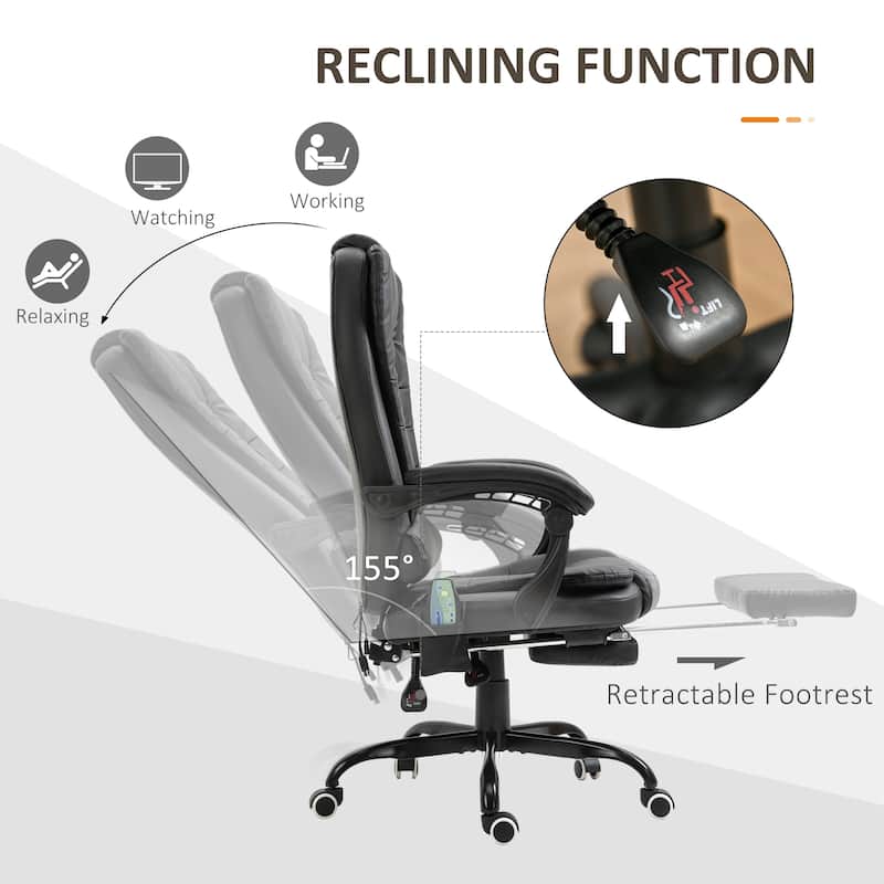 Adjustable Massage Office Massage Chair with Recline Footrest High Back Support and Remote Control