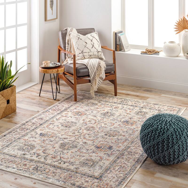 Artistic Weavers Mazie Traditional Floral Area Rug - 9'2" x 12' - Cream/Teal
