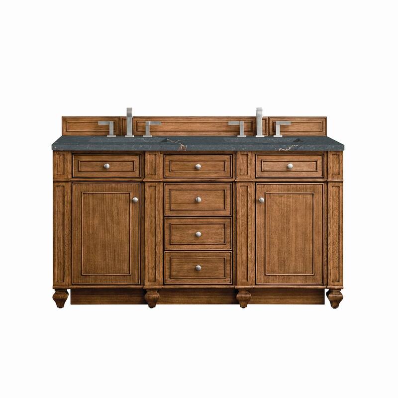 James Martin Vanities 157-V60D-3PBL Bristol 60" Double Basin Walnut