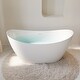 preview thumbnail 3 of 26, Freestanding Soaking Bathtub,100% Pure Virgin Acrylic with Drain And Groove Overflow,Glossy White