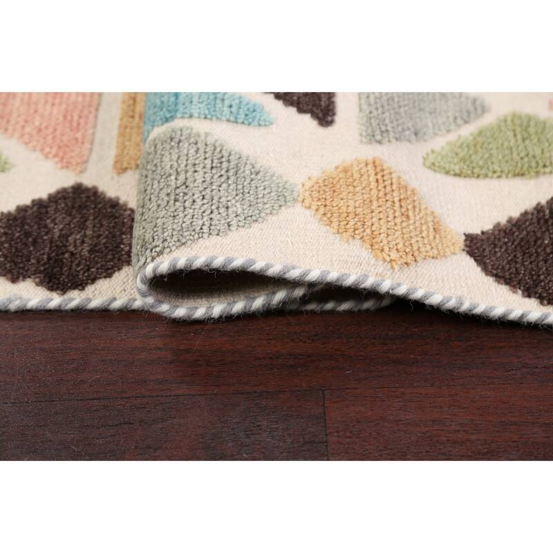 Contemporary Moroccan Oriental Area Rug Wool Handmade Carpet - 4'7" x 6'6"