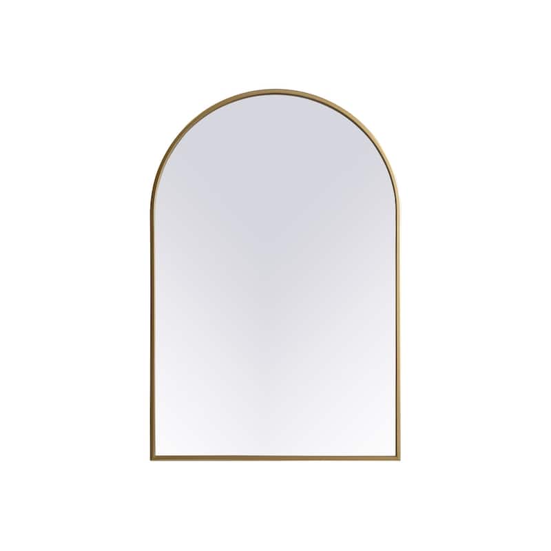 Indigo Home Metal Frame Arch Mirror 24x36 Inch - Brass