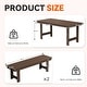 preview thumbnail 15 of 58, 3-Piece HDPE Outdoor Dining Set with Umbrella Hole Table and Two 2-Person Benches
