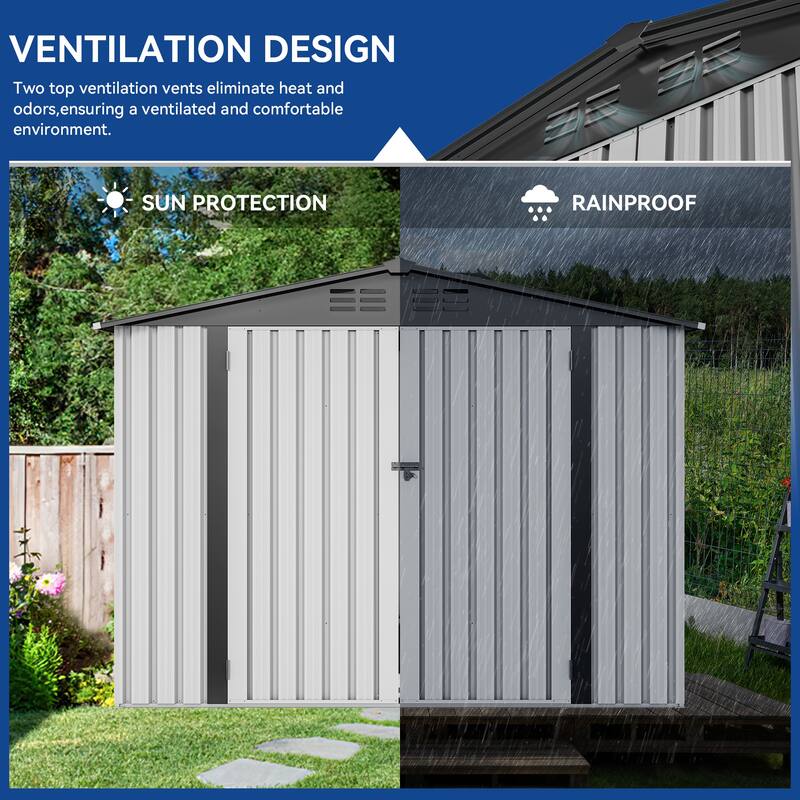 Moasis 8 ft. W x 6 ft. D Steel Storage Shed