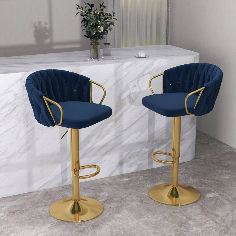 Modern Adjustable Bar Stools (Set of 2)