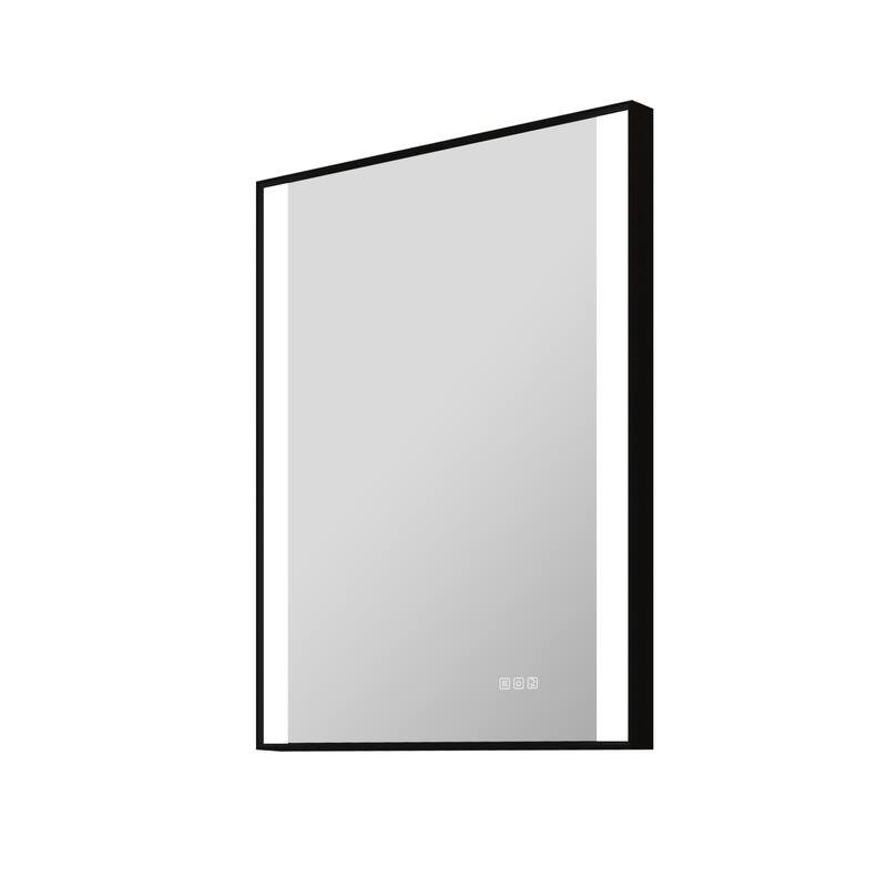 36"H Wall Mounted Bathroom Rectangle Framed LED Mirror With Memory Function