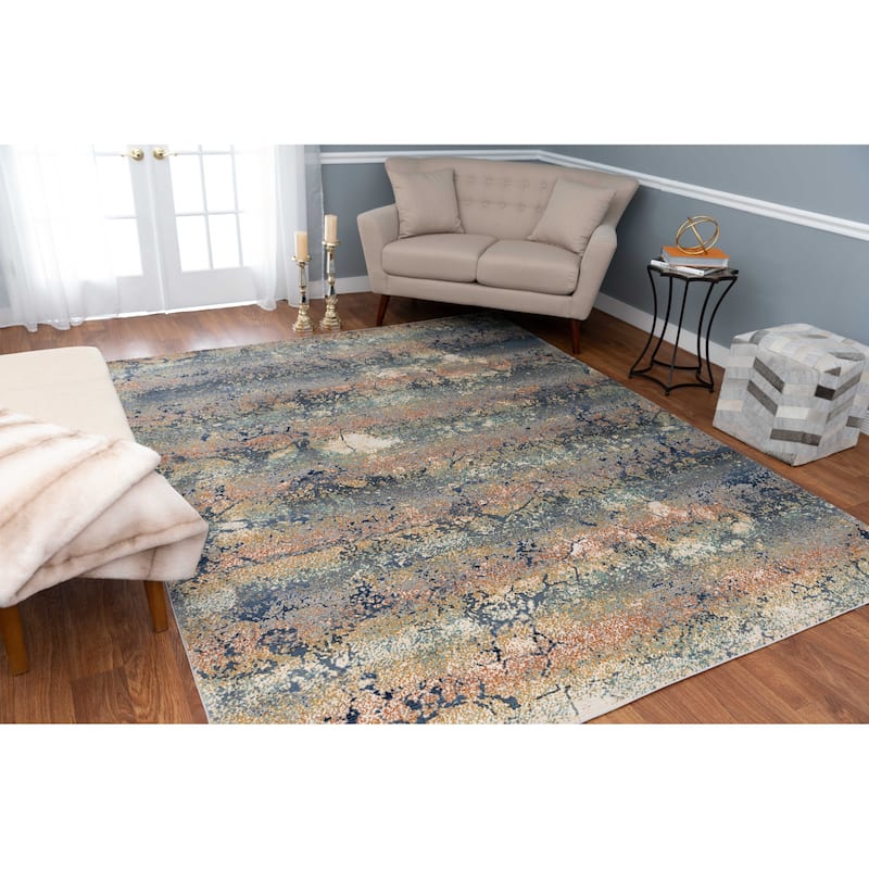 Noori Rug Latif Jenifer Rug - 3'11" x 5'9" - Blue/Orange