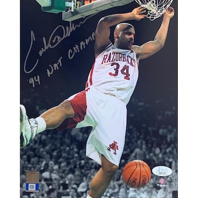 Corliss Williamson Autographed Arkansas 1994 Signed Basketball 8x10 Photo JSA COA - 8'6" x 11'6"