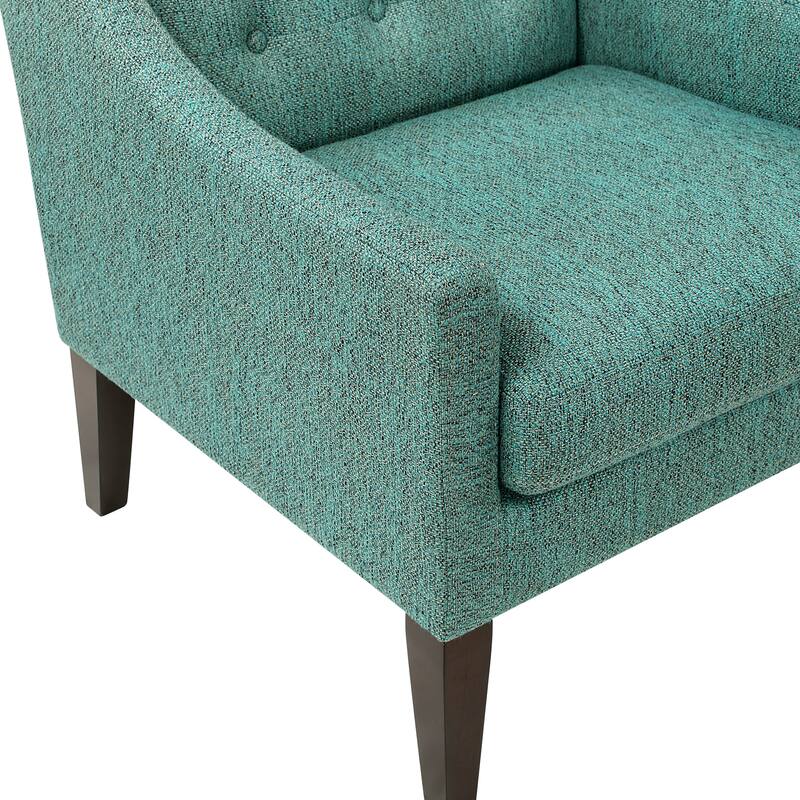Laertes 26" Textured Fabric Accent Chair - Button-Tufted Chair Back