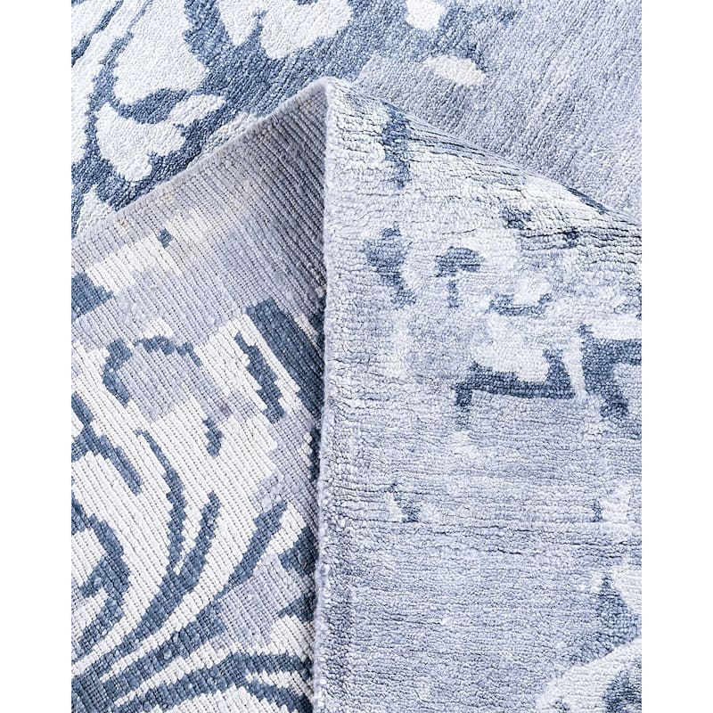 Modern One-of-a-Kind Hand-Knotted Area Rug, Blue - 9' 2" x 12' 3"