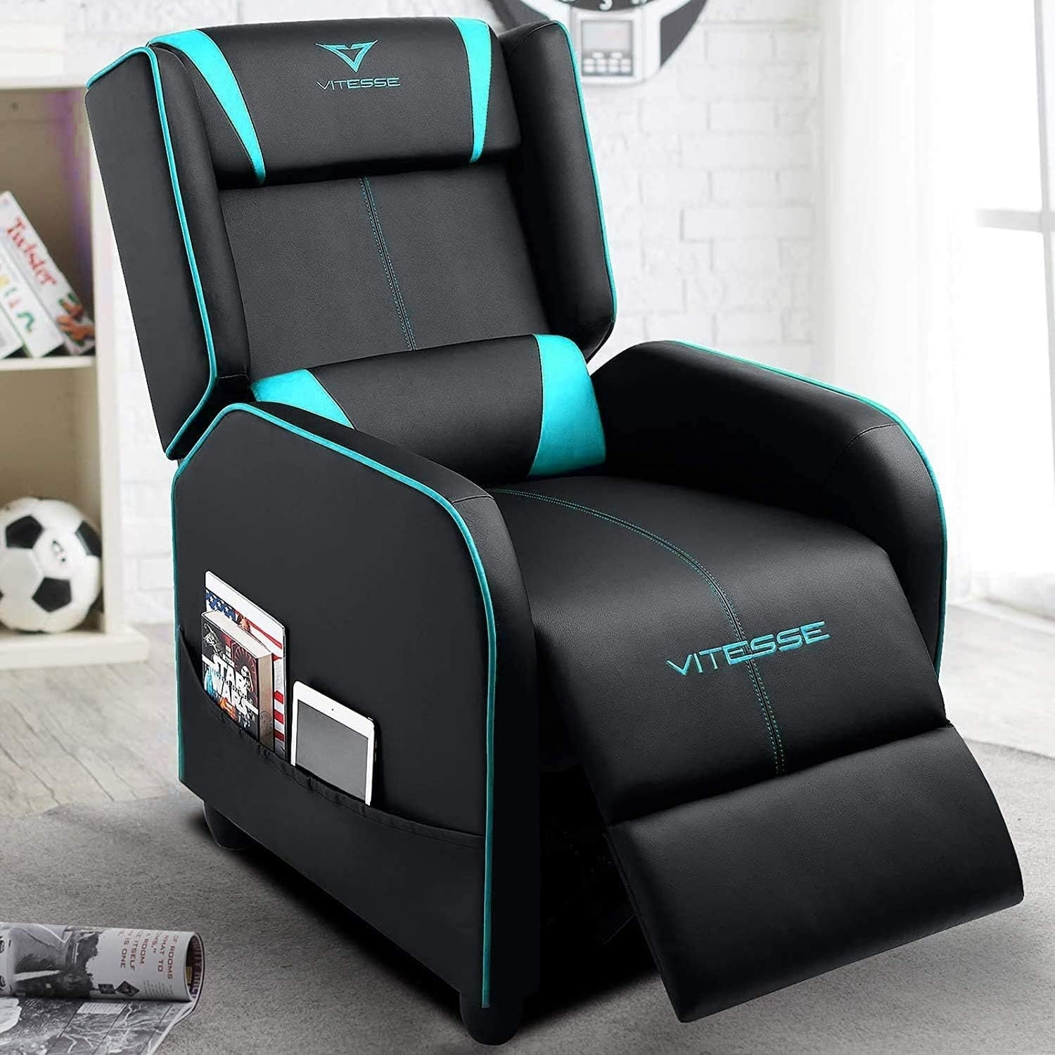 BOSSIN Gaming Recliner Chair Racing Style High Back Chair Living