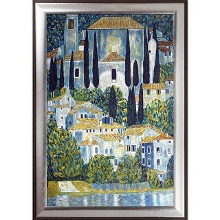 Gustav Klimt 'Church in Cassone' (Landscape with Cypress) Hand Painted Oil Reproduction